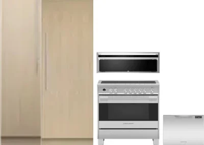 5 Piece Package Includes Refrigerator, Freezer, Range, Hood And Dishwasher